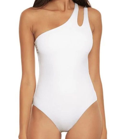 BECCA Other - NWT BECCA white asymmetrical white one piece swimsuit!
